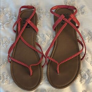 Billabong Red Braided Sandals, women’s 8.5